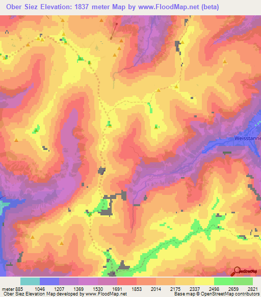 Ober Siez,Switzerland Elevation Map