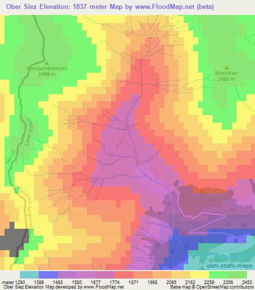 Ober Siez,Switzerland Elevation Map