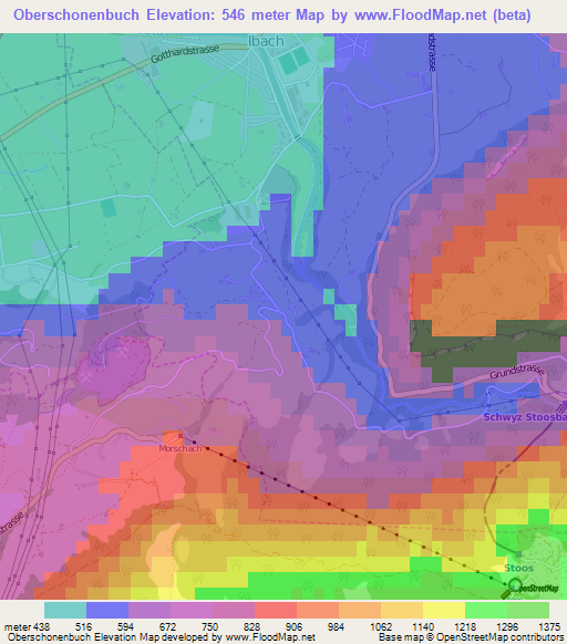 Oberschonenbuch,Switzerland Elevation Map