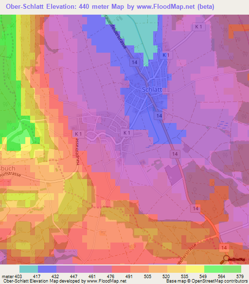 Ober-Schlatt,Switzerland Elevation Map