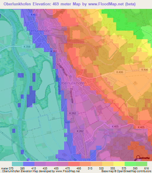 Oberlunkhofen,Switzerland Elevation Map