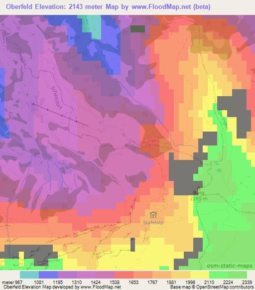 Oberfeld,Switzerland Elevation Map