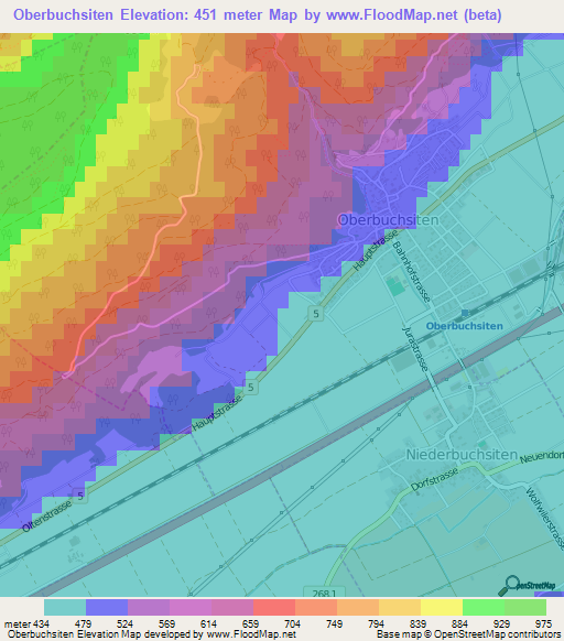 Oberbuchsiten,Switzerland Elevation Map