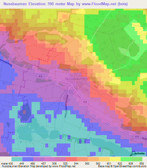 Nussbaumen,Switzerland Elevation Map