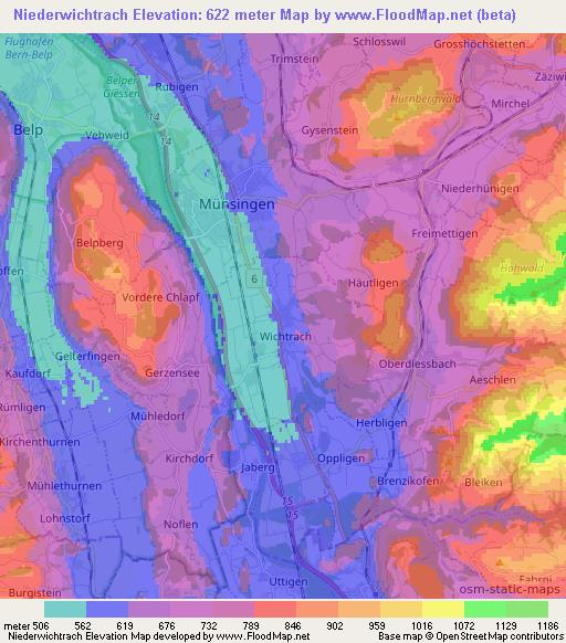 Niederwichtrach,Switzerland Elevation Map