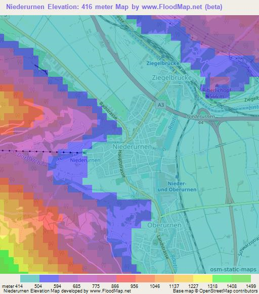 Niederurnen,Switzerland Elevation Map