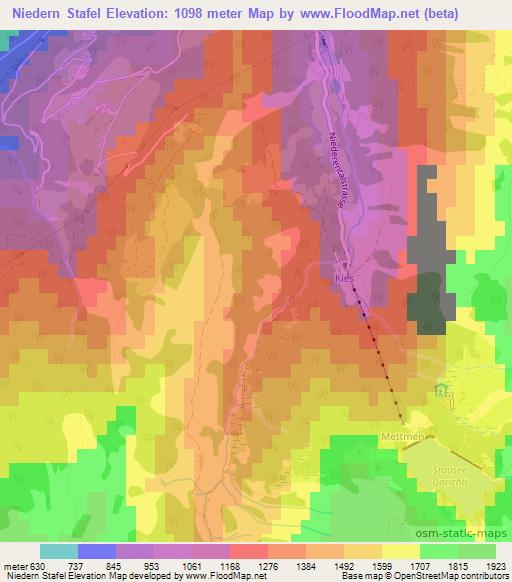 Niedern Stafel,Switzerland Elevation Map