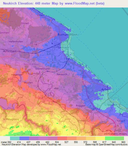 Neukirch,Switzerland Elevation Map