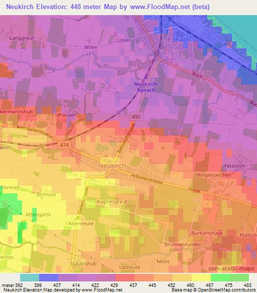 Neukirch,Switzerland Elevation Map