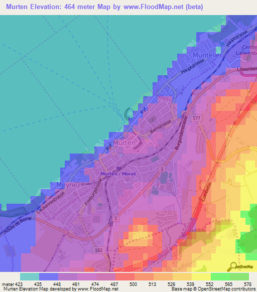 Murten,Switzerland Elevation Map