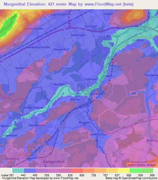 Murgenthal,Switzerland Elevation Map