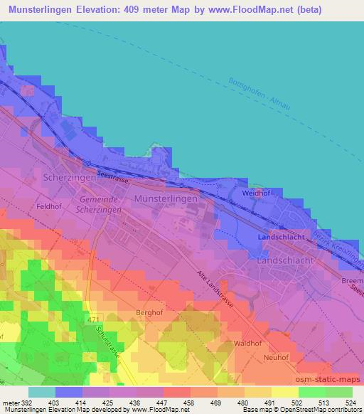 Munsterlingen,Switzerland Elevation Map