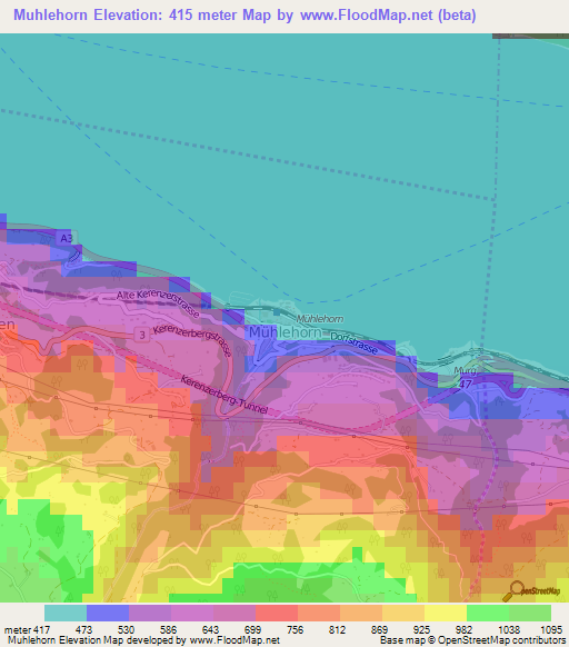 Muhlehorn,Switzerland Elevation Map