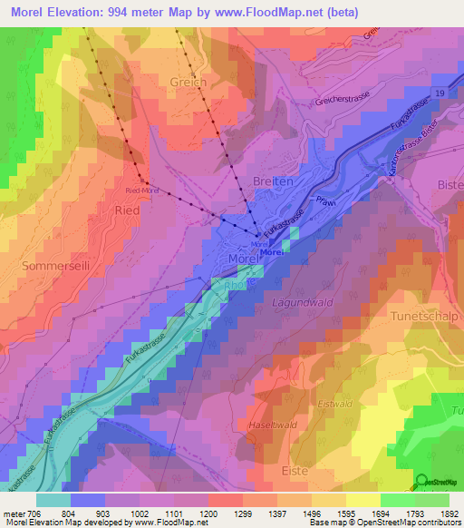 Morel,Switzerland Elevation Map