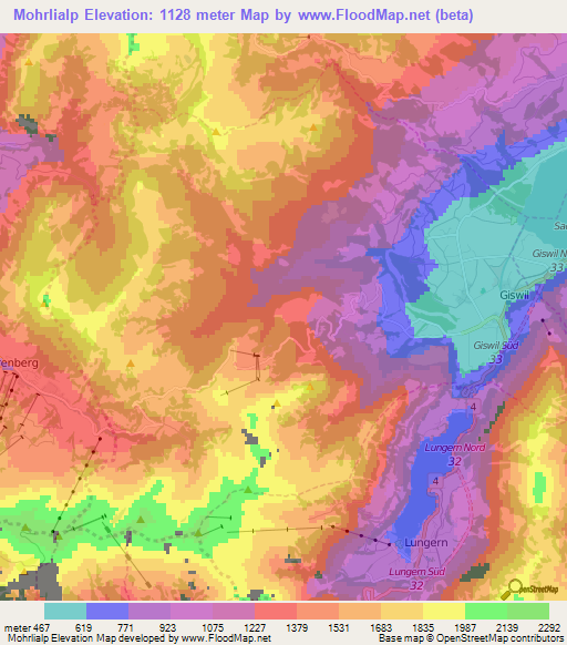 Mohrlialp,Switzerland Elevation Map