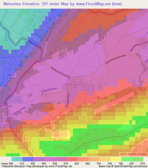 Metzerlen,Switzerland Elevation Map