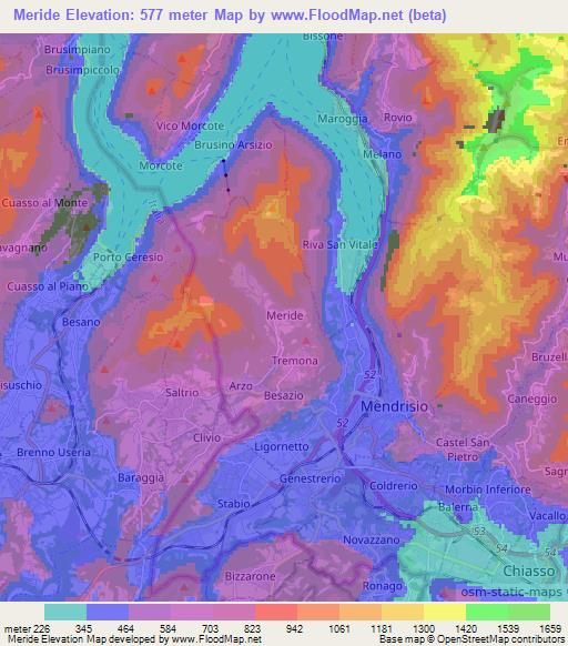 Meride,Switzerland Elevation Map