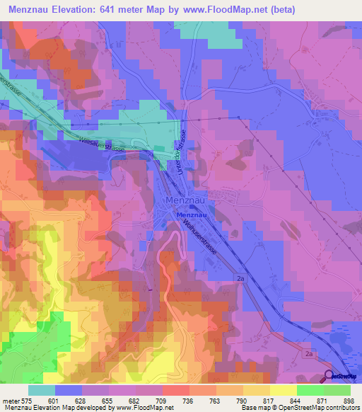 Menznau,Switzerland Elevation Map