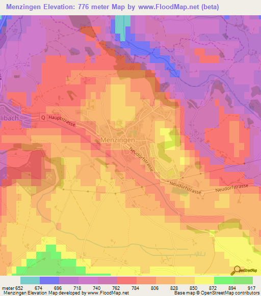 Menzingen,Switzerland Elevation Map