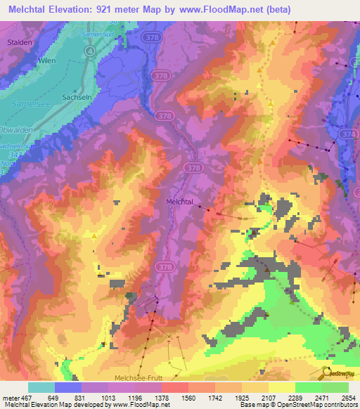 Melchtal,Switzerland Elevation Map