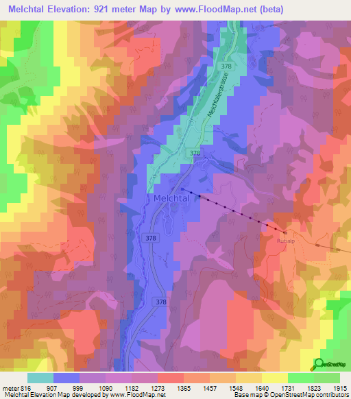 Melchtal,Switzerland Elevation Map