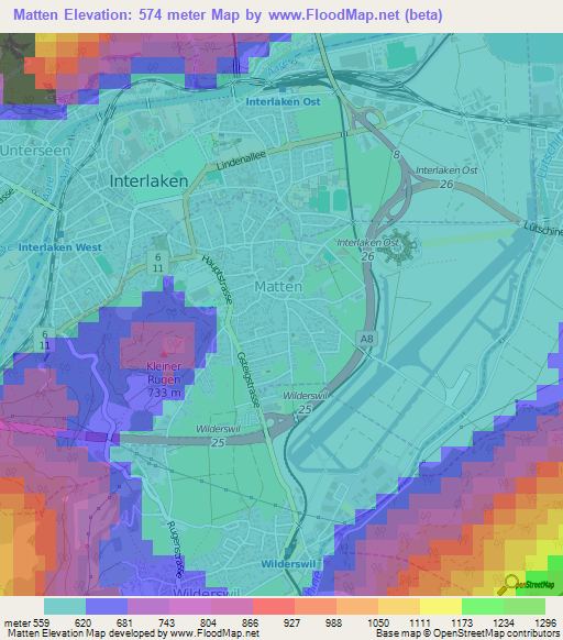 Matten,Switzerland Elevation Map