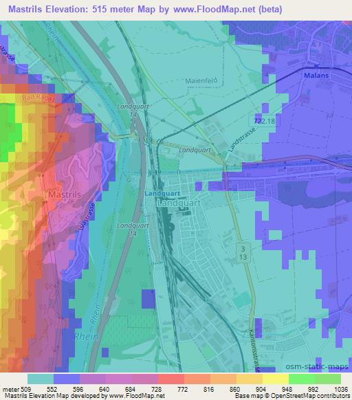 Mastrils,Switzerland Elevation Map