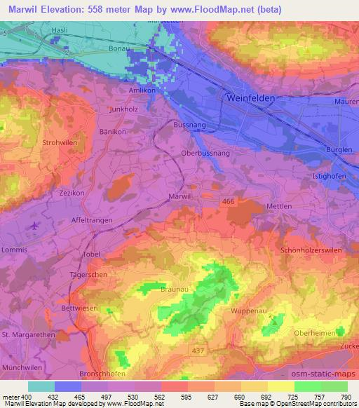 Marwil,Switzerland Elevation Map