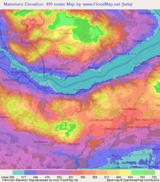 Mammern,Switzerland Elevation Map