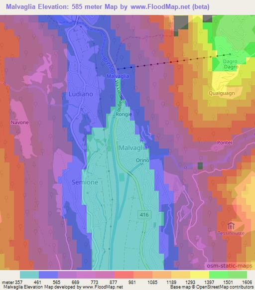 Malvaglia,Switzerland Elevation Map