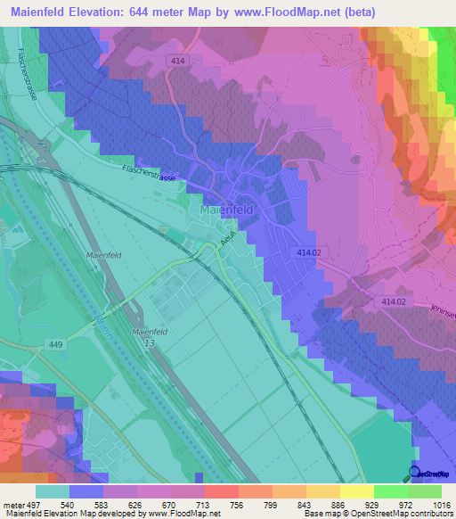 Maienfeld,Switzerland Elevation Map