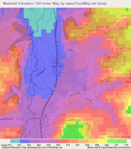 Madiswil,Switzerland Elevation Map
