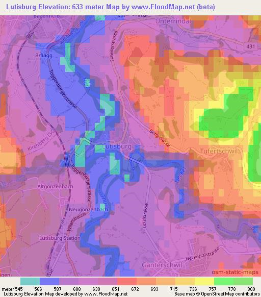 Lutisburg,Switzerland Elevation Map