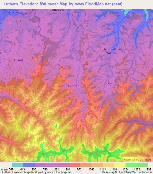 Luthern,Switzerland Elevation Map