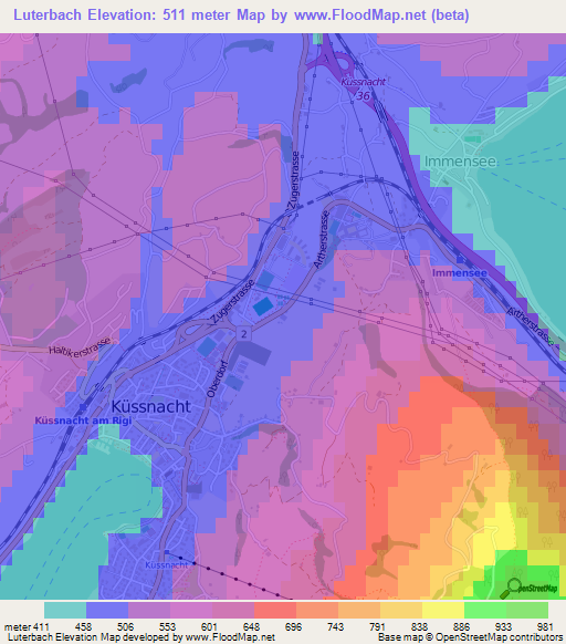 Luterbach,Switzerland Elevation Map