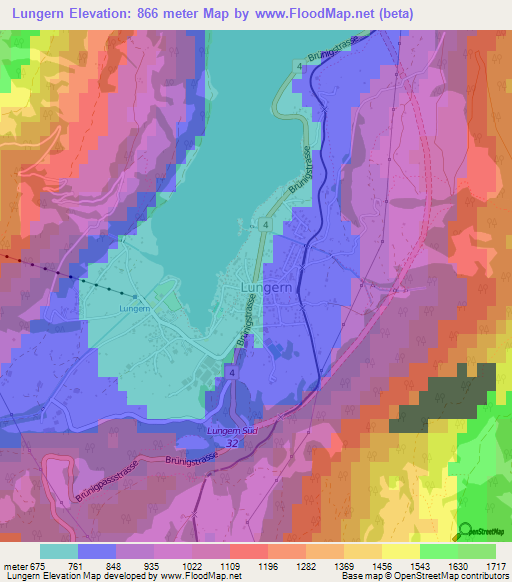 Lungern,Switzerland Elevation Map