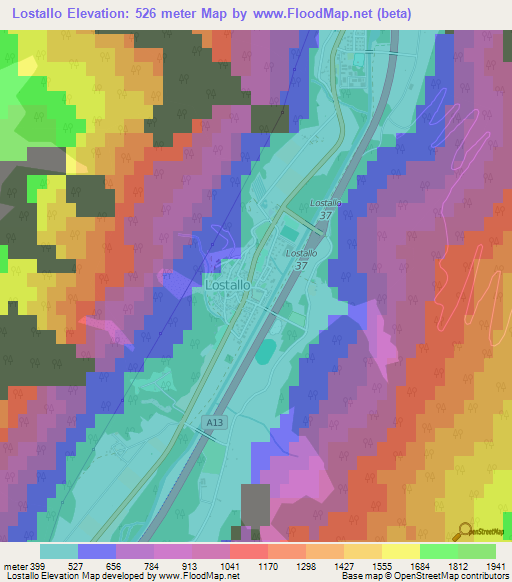 Lostallo,Switzerland Elevation Map