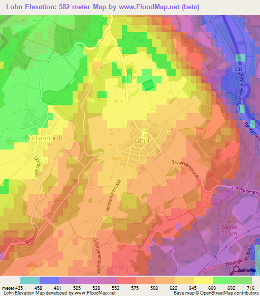 Lohn,Switzerland Elevation Map