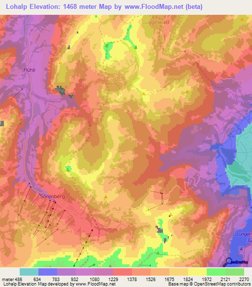 Lohalp,Switzerland Elevation Map