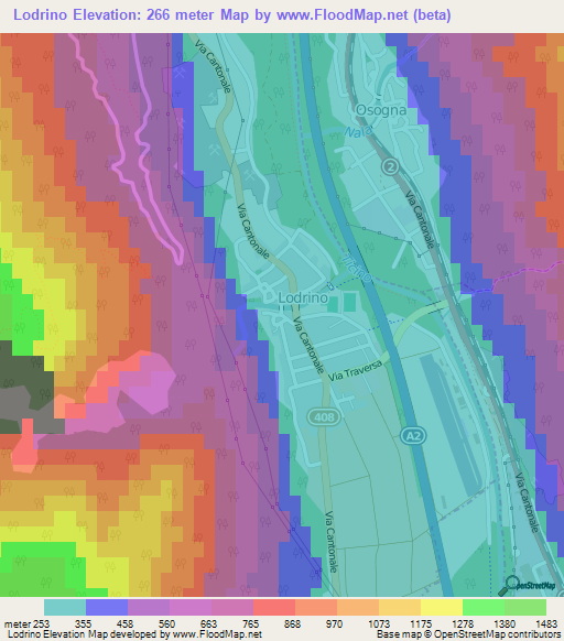 Lodrino,Switzerland Elevation Map