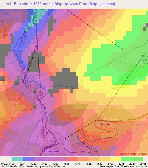 Loch,Switzerland Elevation Map