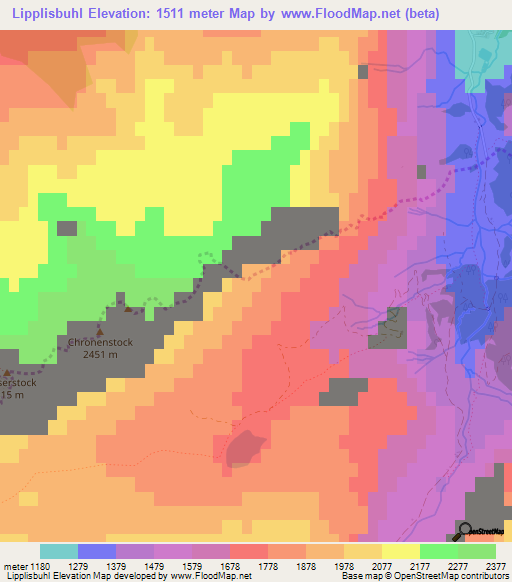 Lipplisbuhl,Switzerland Elevation Map