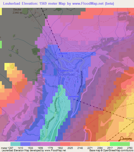 Leukerbad,Switzerland Elevation Map