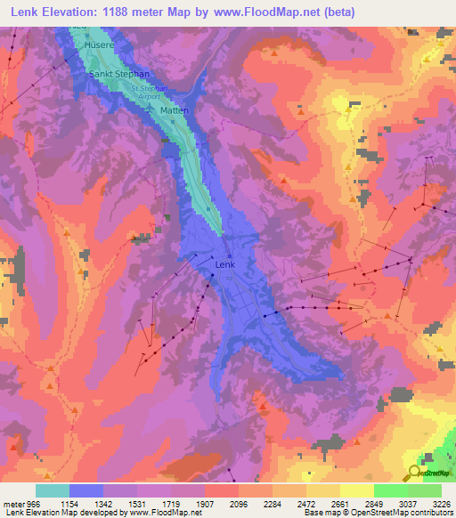 Lenk,Switzerland Elevation Map