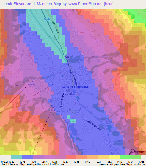 Lenk,Switzerland Elevation Map