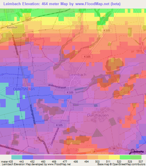 Leimbach,Switzerland Elevation Map