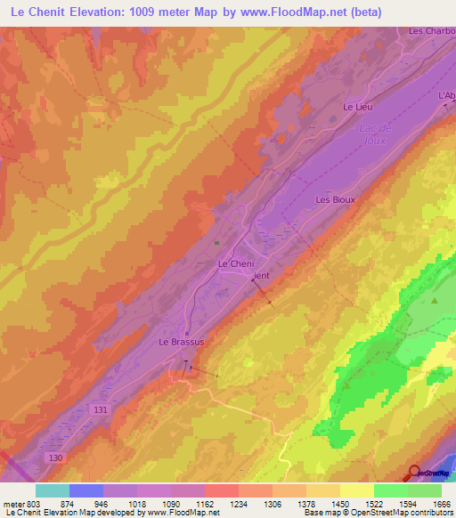 Le Chenit,Switzerland Elevation Map