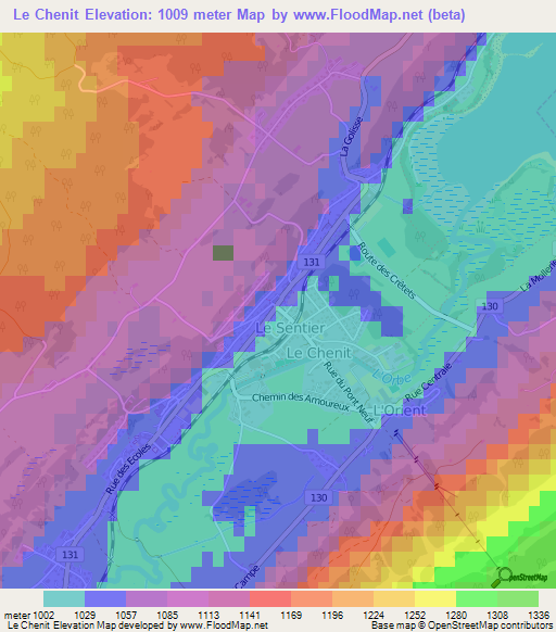 Le Chenit,Switzerland Elevation Map