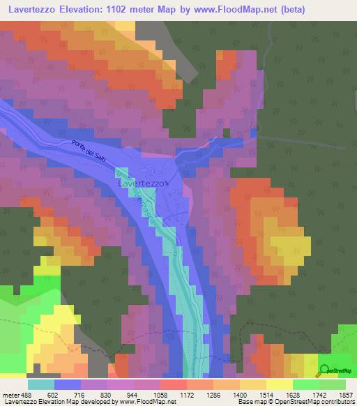 Lavertezzo,Switzerland Elevation Map