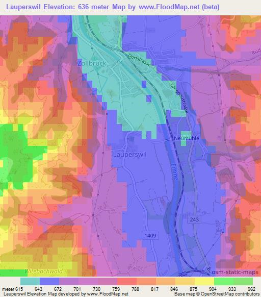 Lauperswil,Switzerland Elevation Map